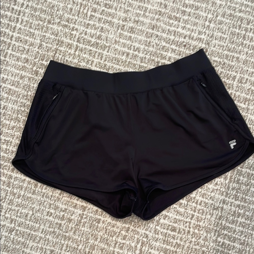 Fila Women's Black Athletic Shorts Sz Lg